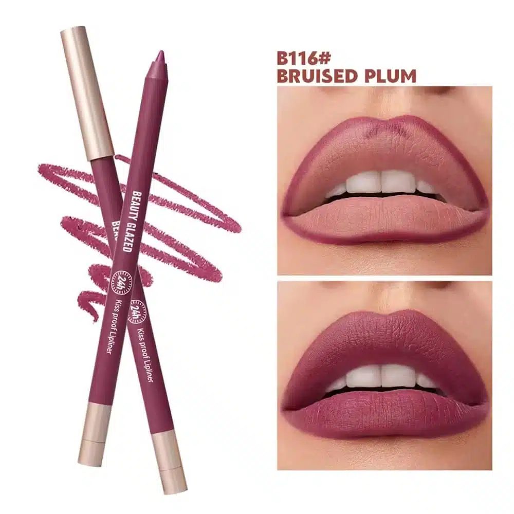 Beauty Glazed Waterproof & Long Lasting Lipliner Pencil – B116 Bruised Plum