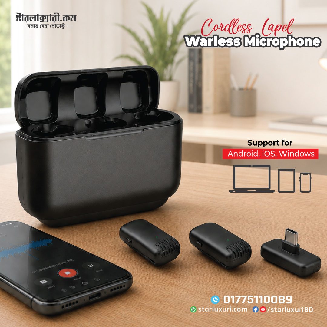 J13 Portable Noise-Canceling Lapel Mic Wireless Dual Microphone With Charging Case For content creators to make live audio videos support android, iphone and windows
