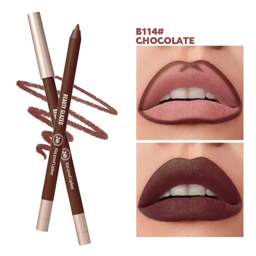 Beauty Glazed Waterproof & Long Lasting Lipliner Pencil – B114 Chocolate