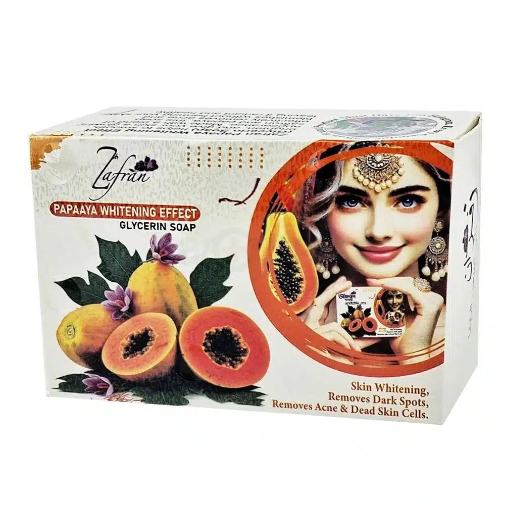 Zafran Papaya Whitening Effect Glycerin Soap – 100gm