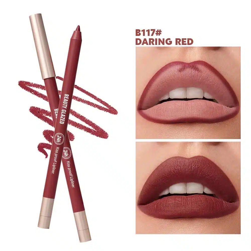 Beauty Glazed Waterproof & Long Lasting Lipliner Pencil – B117 Daring Red