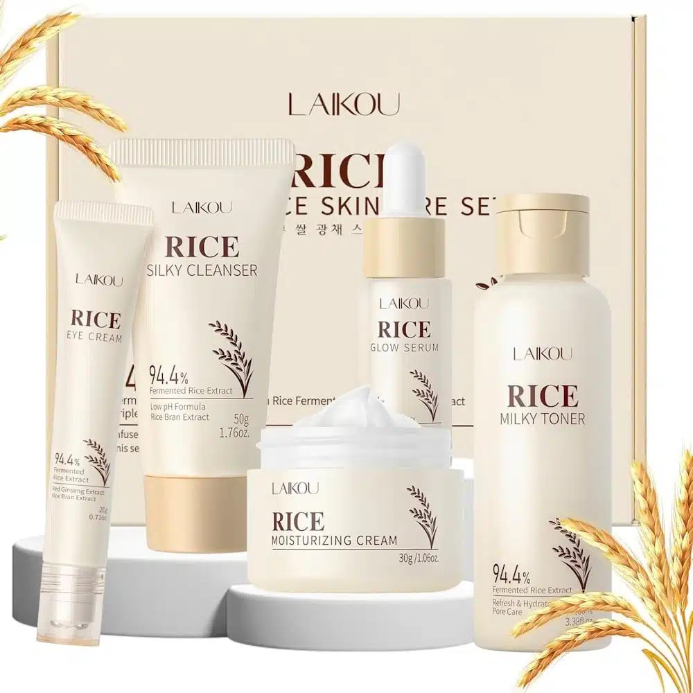 Laikou Rice Skin Care Set – 5pcs Skin Glowing Set