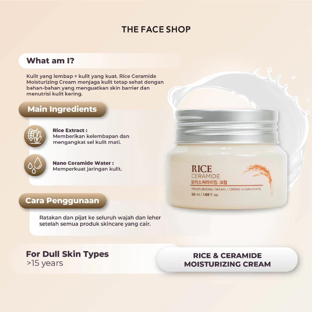 The Face Shop Rice & Ceramide Moisturizing Cream – 50ml