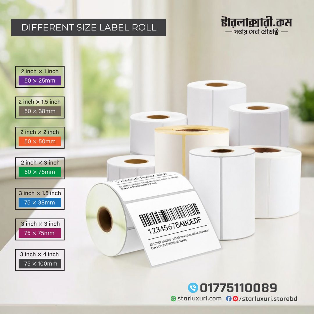 Premium Thermal Label Roll (Multiple Sizes) | Barcode & Shipping Sticker Labels for POS & Courier